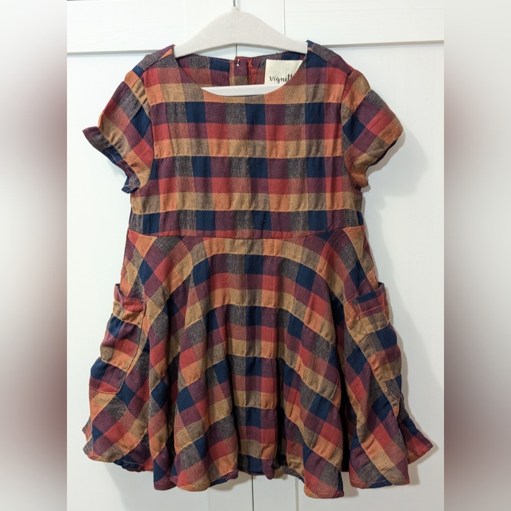 VIGNETTE, Debbie Dress, Red/Navy Plaid, Size 2
